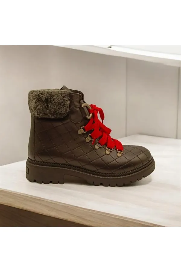 Snow Black Leather Fur-Lined Women's Boots