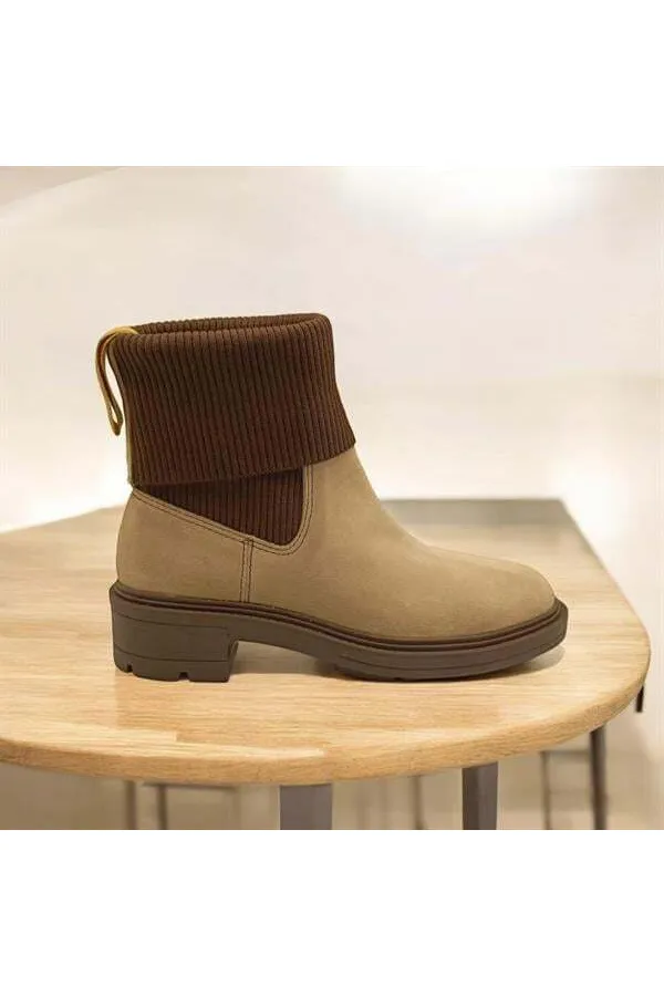Marine Beige Suede Women's Chelsea Boots