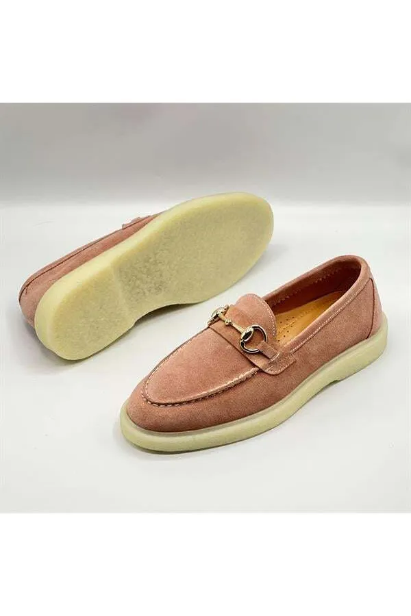 Davina Powder Pink Women's Casual Loafer - Suede Leather & Thermal Sole