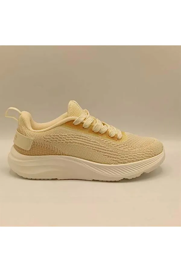 Ametist Exclusive Casta Beige Knitted Women's Athletic Shoes