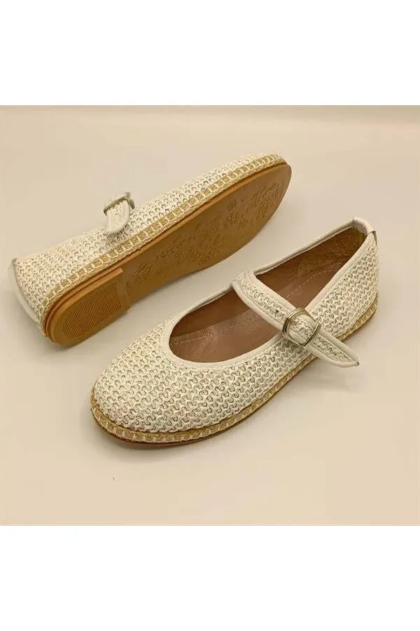 Ballerines blanches Lotus