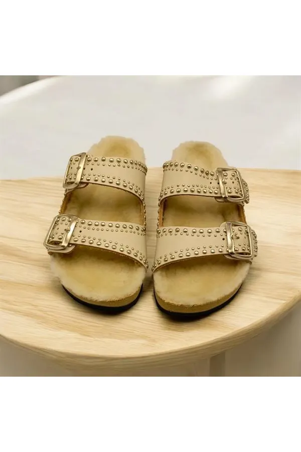 Mina Kışlık Ortopedik Bej Kadın Terlik