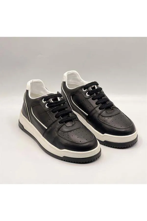 Pia Black Leather Women's Sneaker – Stylish and Comfortable Design