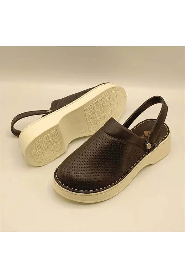 Sabo Black Leather Women's Slippers