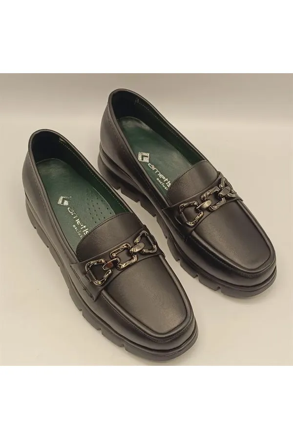 Pena Black Leather Women's Casual Shoes