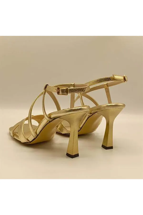 Marla Gold Heeled Sandals