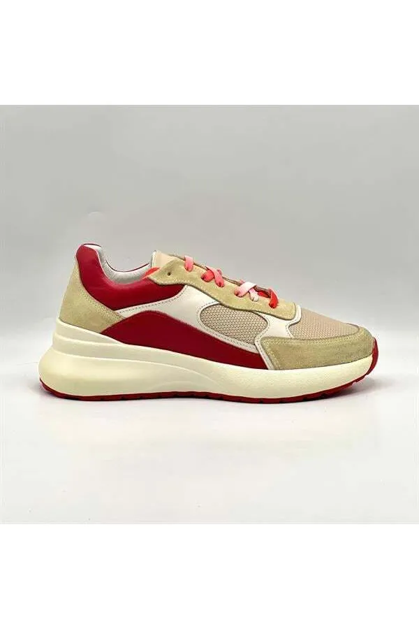 Comfy Red Leather Women's Athletic Shoes – Amethyst Exclusive