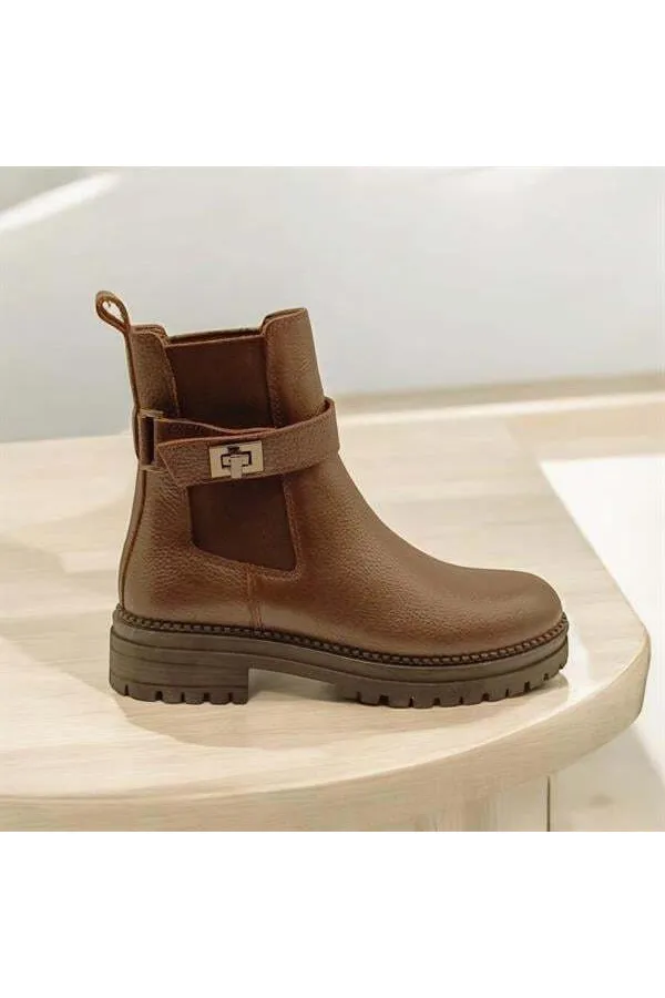 Bottines Chelsea Terra Coffee en cuir pour femmes