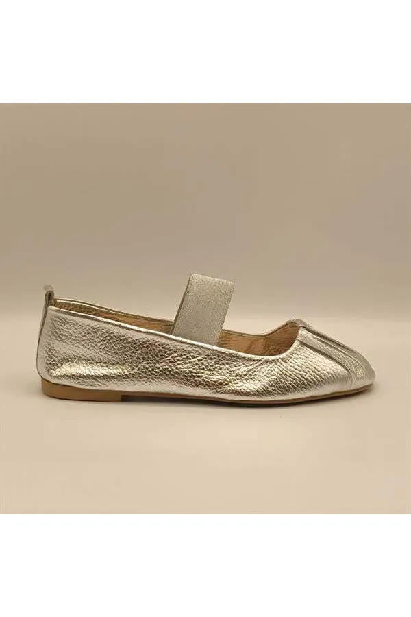 Ballerines en cuir argenté Hazal