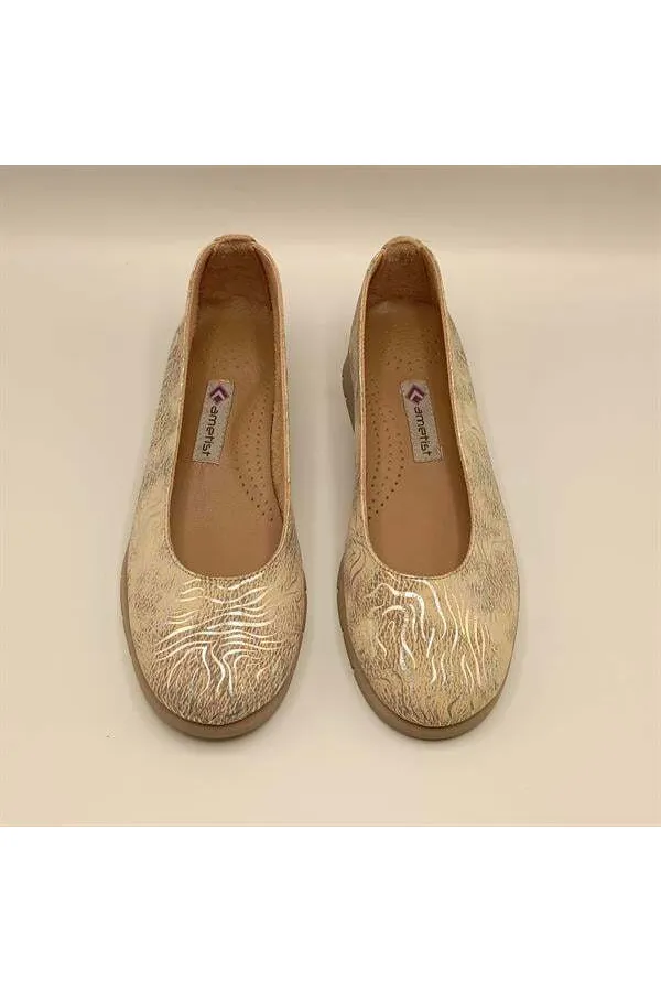 Alena Powder Pink Leather Ballet Flats