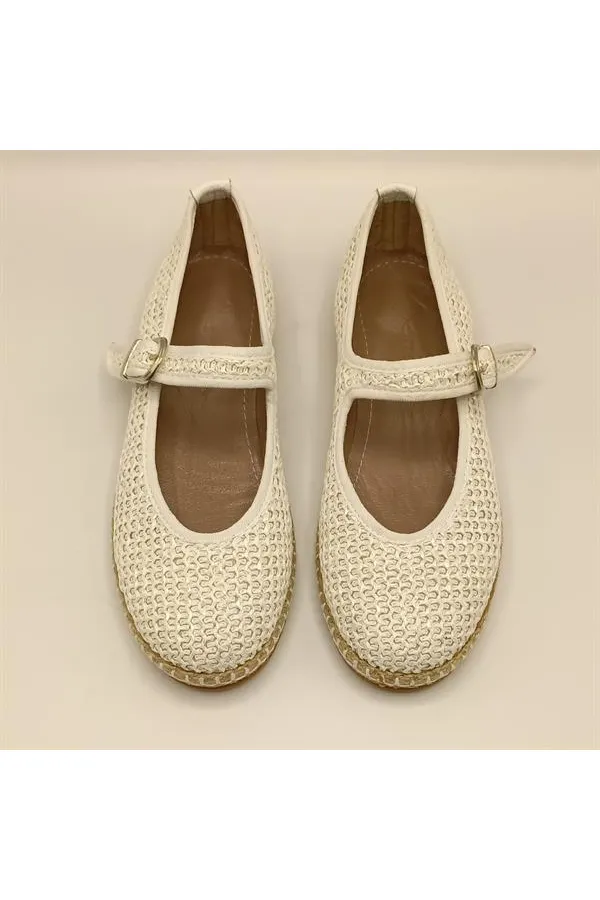 Ballerines blanches Lotus