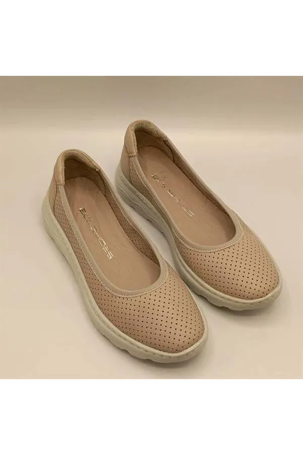 Adela Pudra Deri Günlük Kadın Ayakkabı