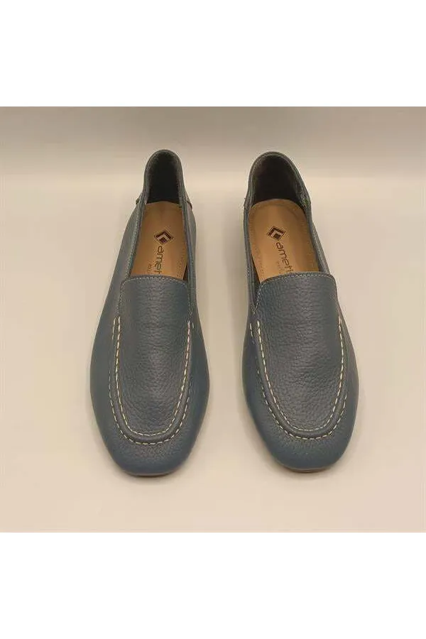 Ballerines en cuir véritable pour femmes Tina Blue, exclusivité Amethyst