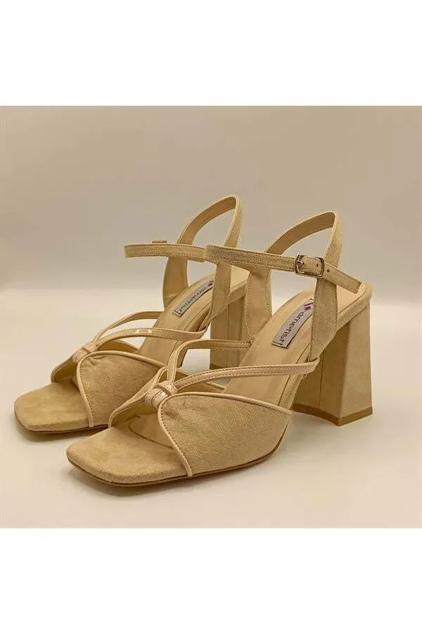 Aster Beige Heeled Sandals