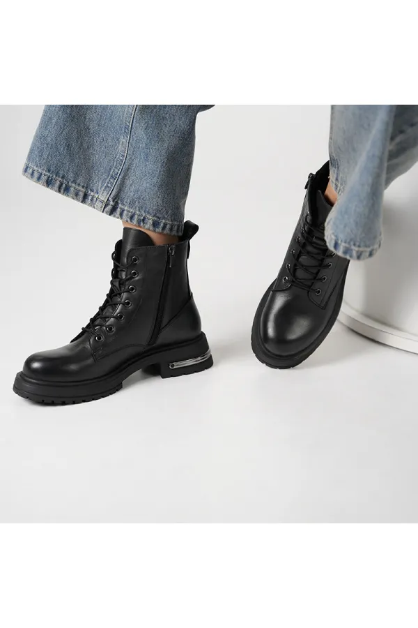 Tokyo Siyah Gerçek Deri Kadın Bot – 5.5 cm Topuk