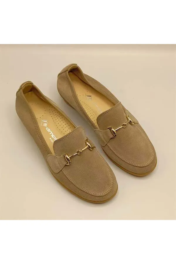 Chaussures décontractées pour femmes Jessica en daim beige