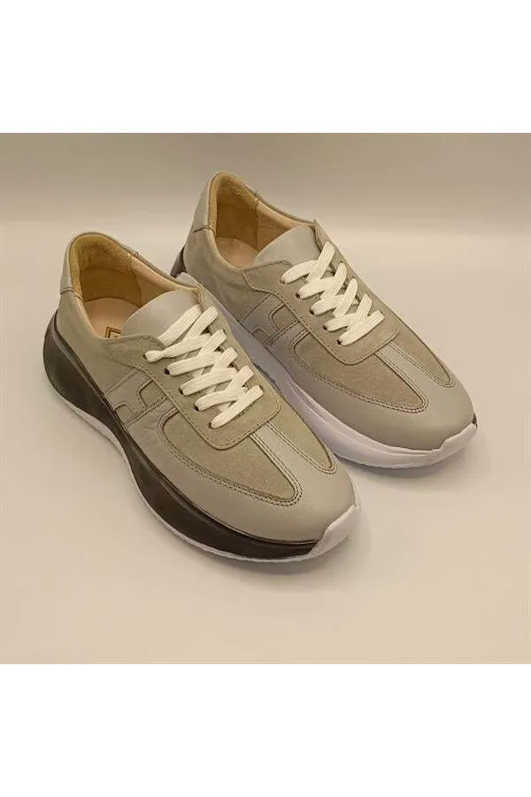 Ametist Exclusive Comodo Grey Women's Leather Sneakers – Stylish & Comfortable Design