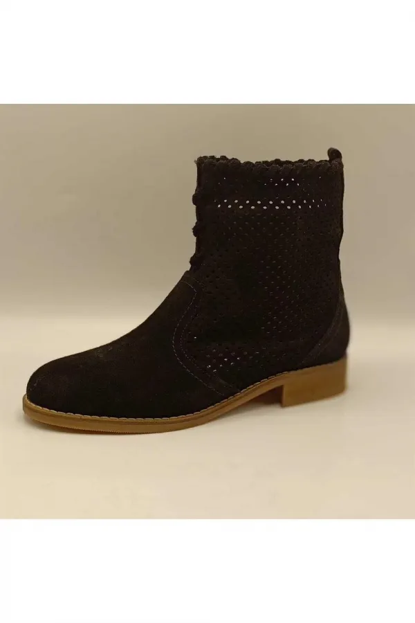 Bottes d'été en daim noir cloutées pour femmes