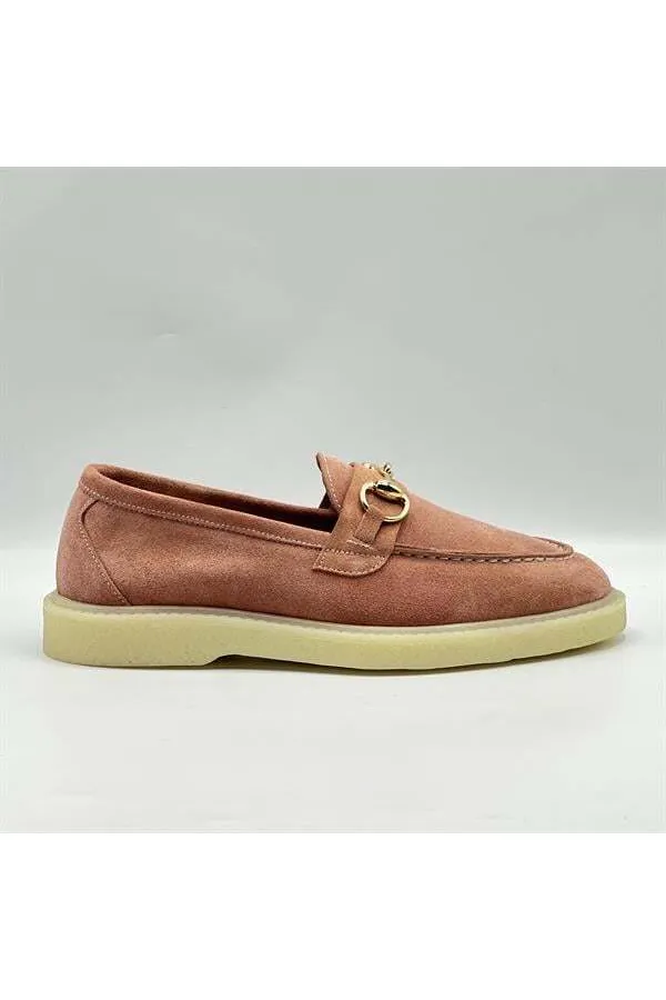 Davina Powder Pink Women's Casual Loafer - Suede Leather & Thermal Sole