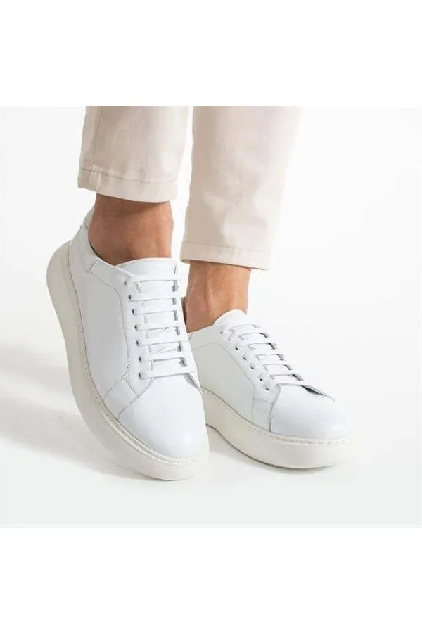 3420 Men's Leather Sneaker - White