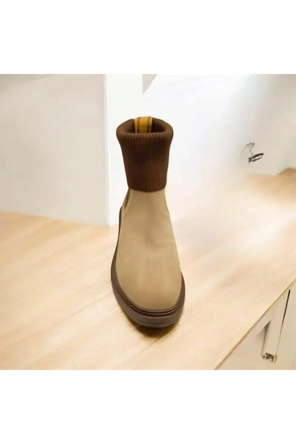 Marine Beige Suede Women's Chelsea Boots