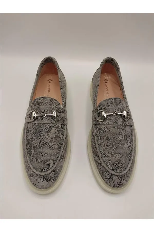 Davina Gri Baskılı Hakiki Deri Günlük Ayakkabı – 37 Numara (Son Ürün, İndirimli)