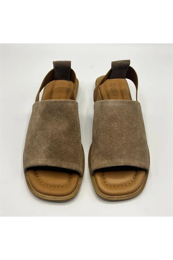 Bellini Brown Genuine Suede Leather Women's Sandals – Handmade with Thermal Sole