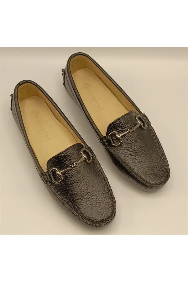 Diana Black Leather Casual Women's Shoes