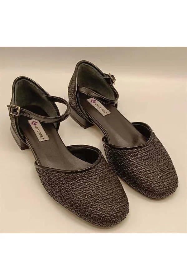 Ellinor Black Flat Heeled Ballet Flats