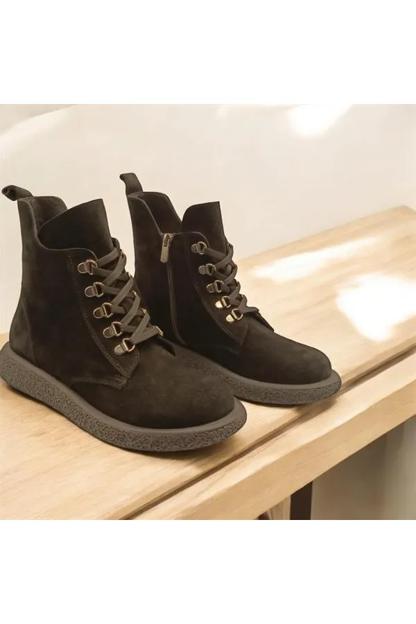 Bottes d'hiver en daim noir pour femmes