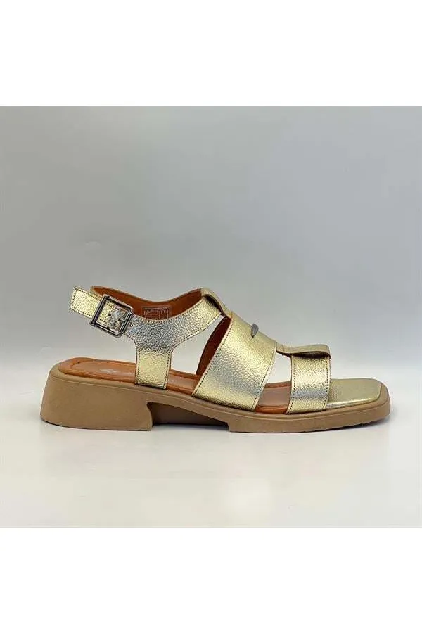 Lucia Gold Genuine Leather Women's Sandals