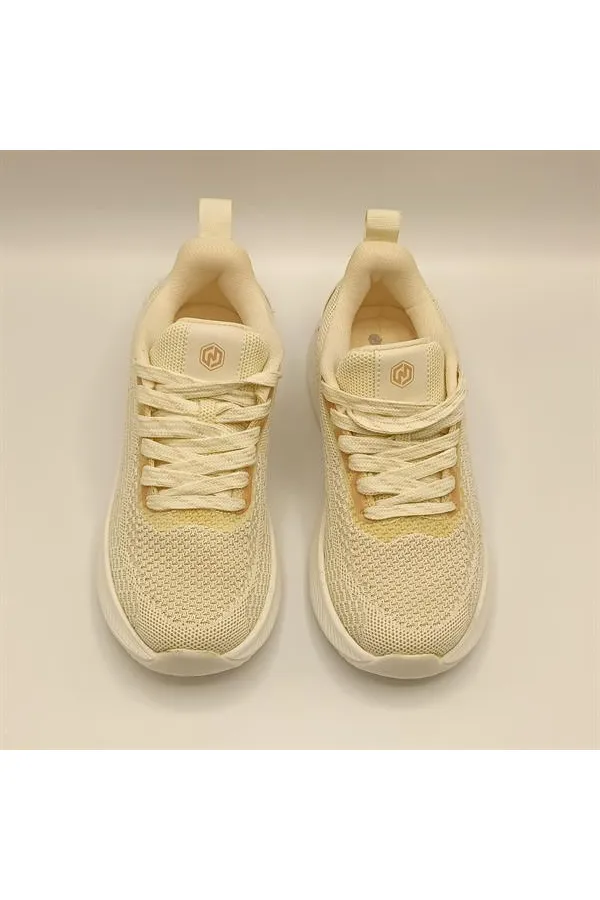 Ametist Exclusive Casta Beige Knitted Women's Athletic Shoes