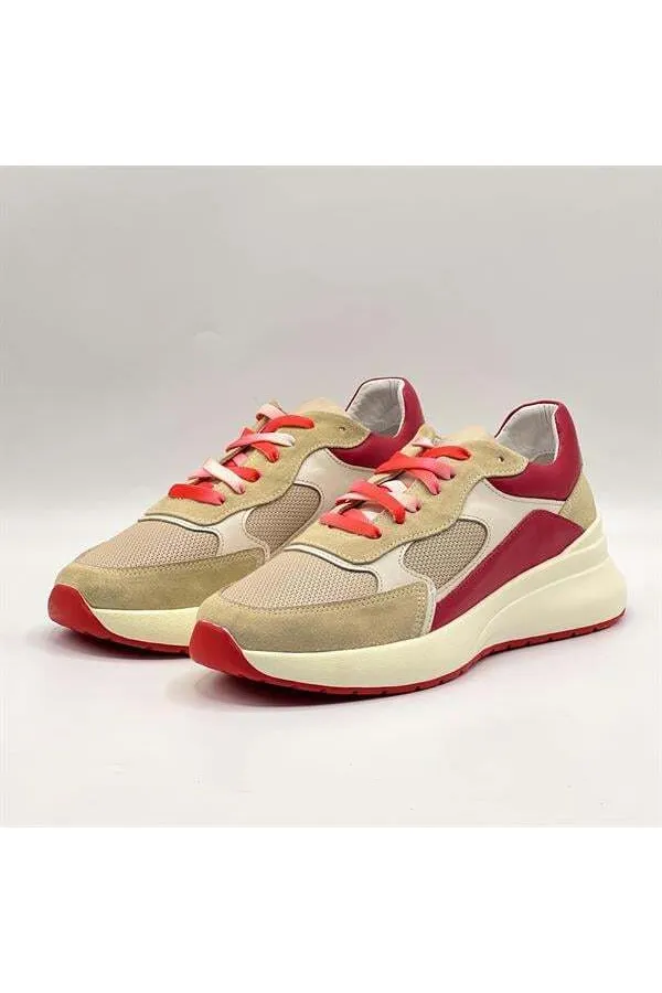 Comfy Red Leather Women's Athletic Shoes – Amethyst Exclusive