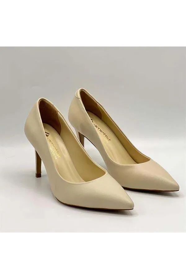 Nadia 100% Genuine Leather Beige Stiletto – 9 cm Heel