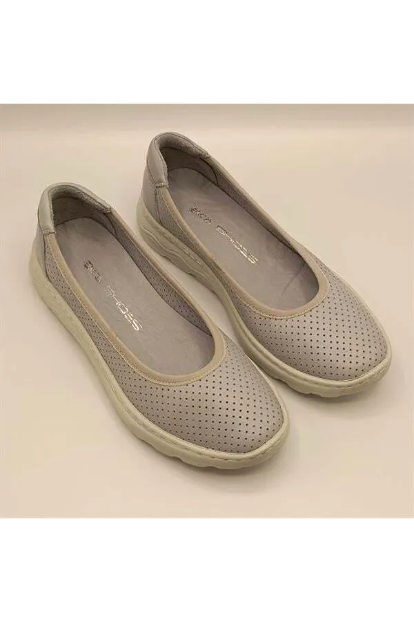 Adela Blue Leather Casual Women's Shoes