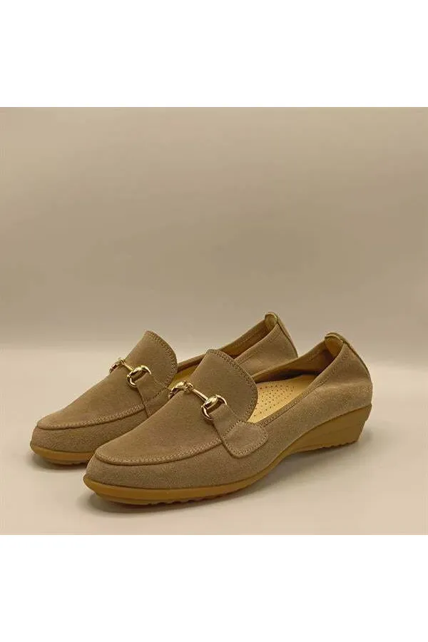 Chaussures décontractées pour femmes Jessica en daim beige