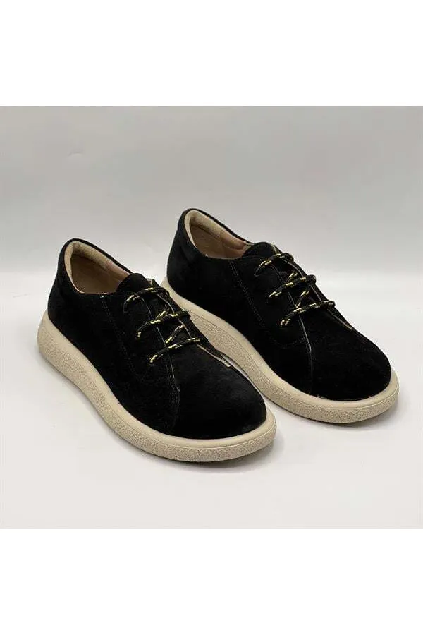 Montana Siyah Hakiki Deri Kadın Ayakkabı | Ametist Exclusive