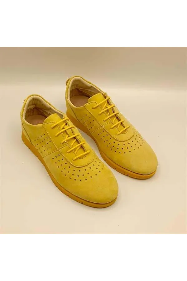 Agna Yellow Nubuck Women's Loafer