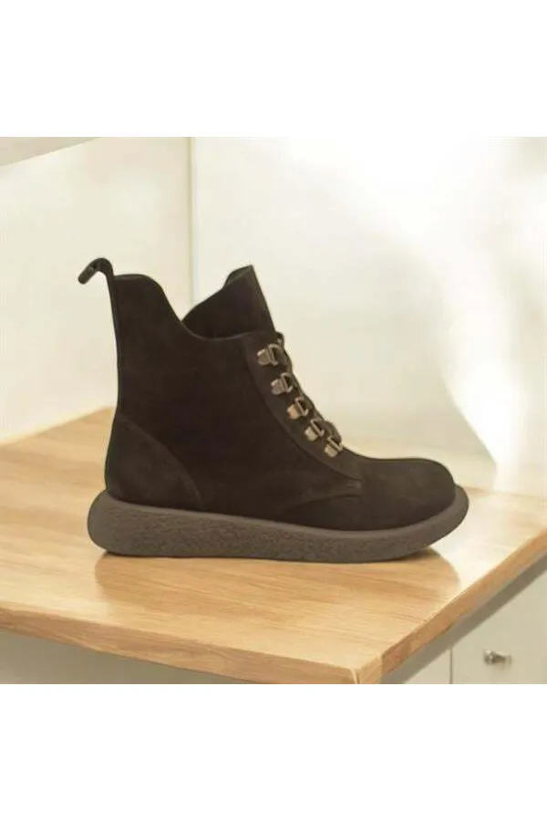 Bottes d'hiver en daim noir pour femmes