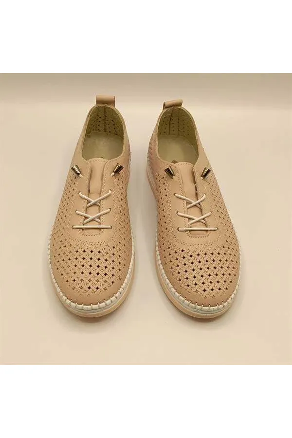 Ametist Exclusive Lugano Powder Genuine Leather Women's Sneaker – Handcrafted and Comfortable