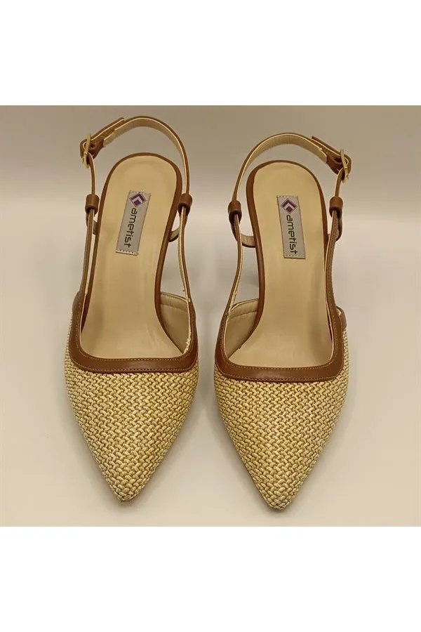 Abbey Naturel Thin Heel Shoes
