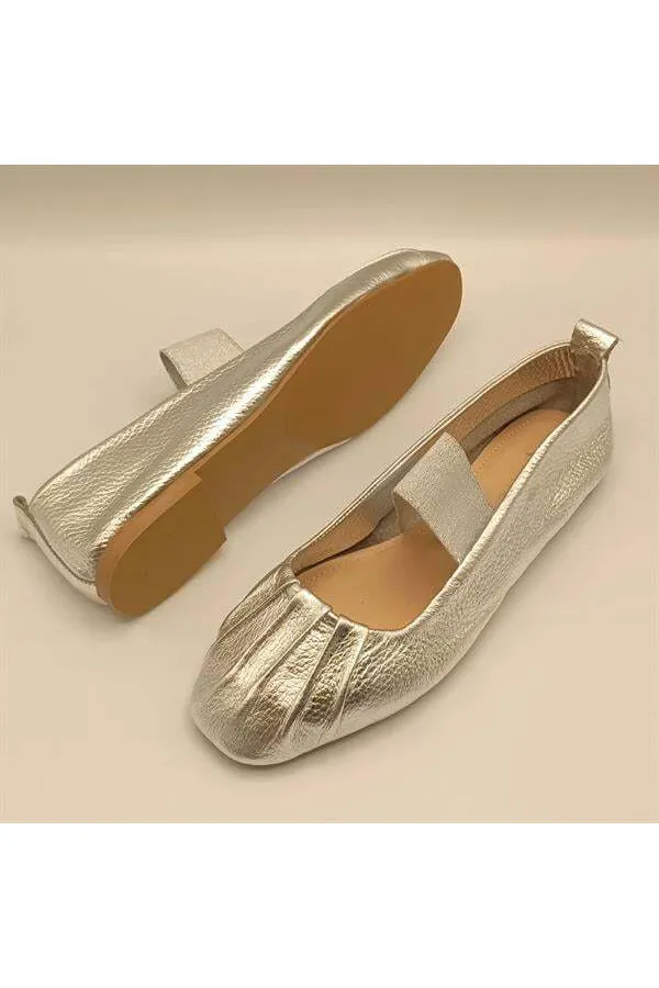 Ballerines en cuir argenté Hazal