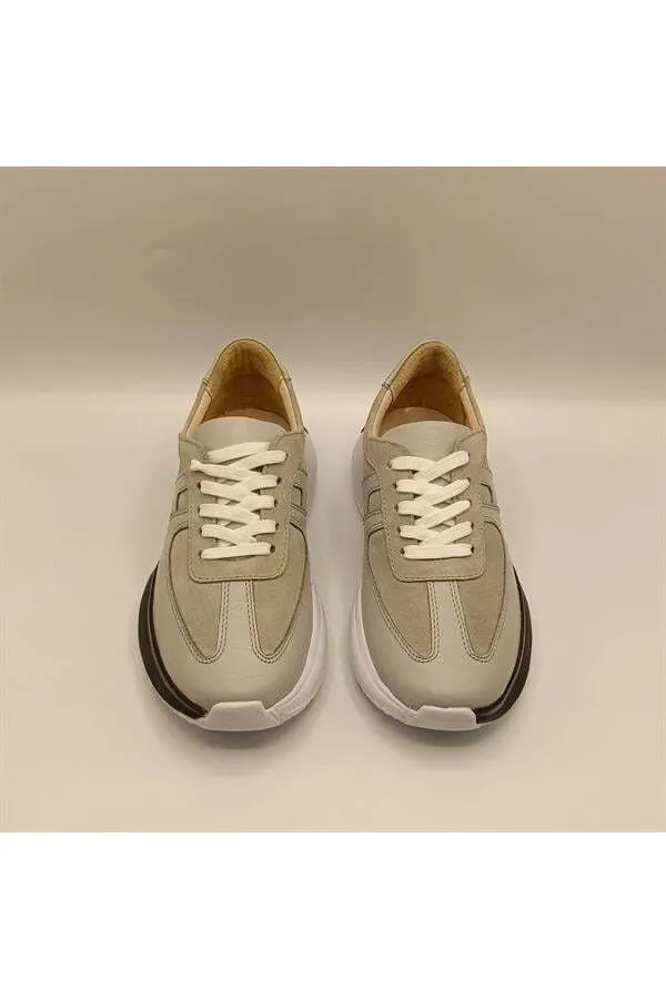 Ametist Exclusive Comodo Grey Women's Leather Sneakers – Stylish & Comfortable Design
