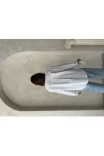 Chemise rayée en lin - Bleu clair | Topshow | F1919