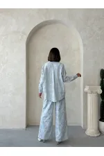 Pantalon brodé Süzüne - Bleu | Topshow | F1927