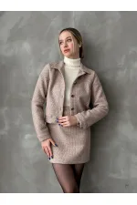 Dugmeli Kase Toptan Mont - Açık Kahve | TOPSHOW | F1547