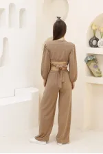 Crop Toptan Bluz - Kahve | TOPSHOW | f1485