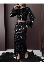 Topshow - Toptan Pullu Kadife Etek - Siyah Siyah