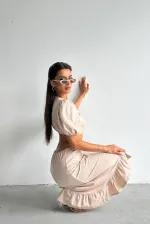 Topshow Taş V Yaka Dekoltelı Boydan Toptan Elbise