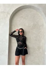 Lace Blouse - Black | Topshow | F1940